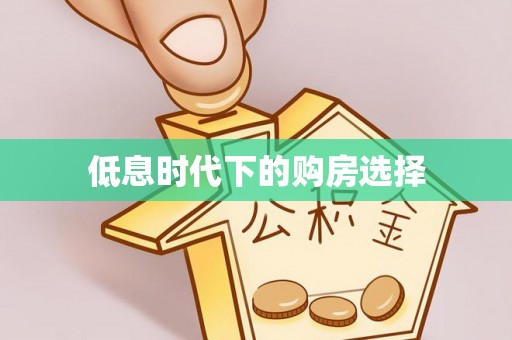 专属低息时代下的购房选择