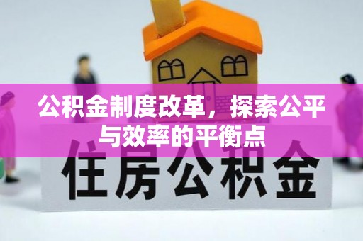 专属公积金制度改革，探索公平与效率的平衡点